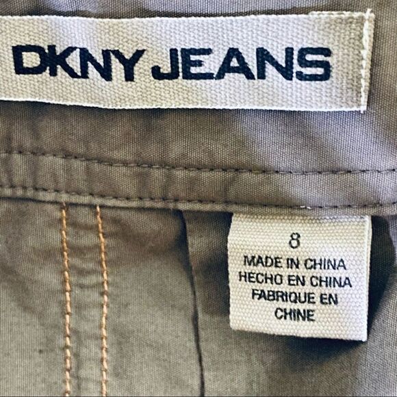 DKNY brown pleated print cotton knee length skirt - Picture 7 of 8